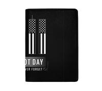 9.11 Patriot Day USA We Will Never Forget Genuine Leather Travel Passport Covers, Microfiber Travel Cards Wallet Holder Case Protector for Women and Men