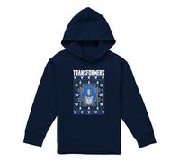 (9-11 Years, 9-11 Years, Navy/Navy) Transformers Childrens/Kids Optimus Prime Ugly Christmas Pullover Hoodie
