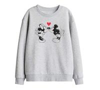 (9-11 Years, Athletic Heather) Disney Childrens/Kids Mickey Mouse & Minnie Mouse Sketch Kiss Sweatshirt