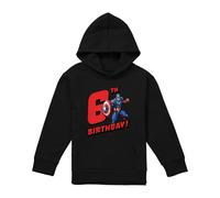 (9-11 Years, Black) Captain America Childrens/Kids Pull Over 6th Birthday Hoodie