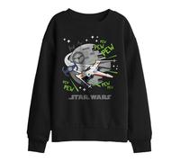 (9-11 Years, Black) Star Wars Childrens/Kids Pew Pew X-Wing Fighter Sweatshirt