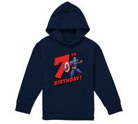 (9-11 Years, Navy) Captain America Childrens/Kids Pull Over 7th Birthday Hoodie