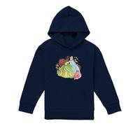 (9-11 Years, Navy) Disney Princess Childrens/Kids In The Garden Tiana And Cinderella Hoodie
