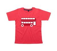 9-11 Years RED Children's T-Shirt ''London Bus ONLY' with Red & White Print