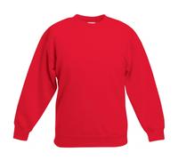 (9-11 Years, Red) Fruit Of The Loom Kids Unisex Premium 70/30 Sweatshirt