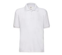 (9-11 Years, White) Fruit of the Loom Childrens/Kids Piqué Polo Shirt
