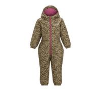 (9-12 Months, Beige/Dark Brown/Violet) Regatta Childrens/Kids Penrose Heart Leopard Print Quilted Puddle Suit