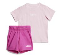 (9-12 Months, Pink/White) Adidas Baby Essentials T-Shirt & Shorts Set