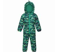 (9-12M, Jelly Bean Monster) Regatta Kids Penrose Fullzip Hooded Insulated Fleece Lined Puddle Suit Rain Suit