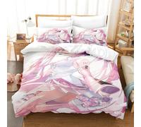 (9, 135*200 Two-piece Set) New digital printing Hatsune Miku bedding three-piece set to picture plus print four-piece set bedding set