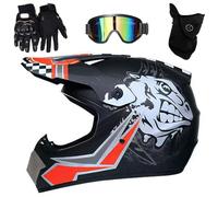 9-14 Years Old Youth Dirt Bike Helmets DOT Approved Fashion Kids Motocross, ATV, Off-Road, Four Wheelers, Moutain Bike Motorcycle Helmets with Goggles Gloves Mask(XL (58-59cm))