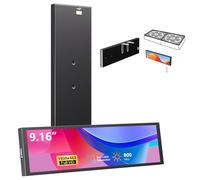 9.16" Computer Temp Monitor, FHD 1920x462 PC Sensor Panel One-Cable Connection(No HDMI Needed), Stretched Bar LCD Dynamic Theme Supported, IPS Mini Secondary Screen for CPU RAM HDD Data Aida64 (Black)