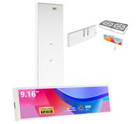 9.16" Computer Temp Monitor, FHD 1920x462 PC Sensor Panel One-Cable Connection(No HDMI Needed), Stretched Bar LCD Dynamic Theme Supported, IPS Mini Secondary Screen for CPU RAM HDD Data Aida64 (White)