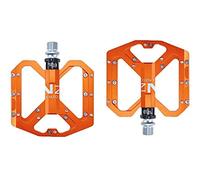 9/16 Inch Bicycle Pedals Non-Slip Trekking Pedals Mountain Bike Road Bike Bicycle Pedals MTB Pedals with Ultralight Aluminium Alloy Platform and 3 Sealed Bearings Nezo (Orange)