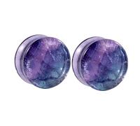 9/16 Stone Tunnels for Ears, 14mm Gauges Plugs Solid Round Shape Purple 2Pcs Tunnels Stretching for Women Men