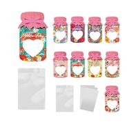 9/18Pcs Happy Mother's Day Paper Card Paper Jar Bottles Shape Card With Candy Packaging Bag Mother's Day Party Supplies Searching For Creative Gifts