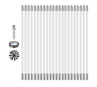 9.1M Chimney Cleaning Brush with Brush Head 4“+Flexible Nylon Rods, Duct Vent Cleaning Set, Sweep Brush Tool for Fireplace/Sewage Pipe/Fume Hood (4"Brush Head)