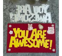 9.1x4.2cm You are Awesome Letter Metal Cutting Dies Cut Stencils for Scrapbooking Embossing Paper Photo Album Decorative Card Making Template