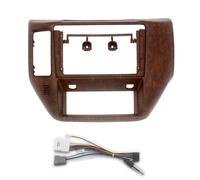 9" 2 Din Car Radio Fascia For Nissan For Patrol V5 Y61 2004-2012 Video Dash Panel Player Audio Stereo Frame Dashboard Mount Kit(Mahogany LHD,Frame cable)