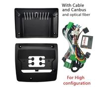 9" 2 Din Head Unit Car Radio Fascia Compatible with XC90 2003-2014 Auto Stereo Audio Player DVD Dash Panel Frame Kit Bezel Faceplate Navigation frame(With optical fiber)