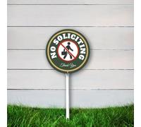 9.2 x 9.2 inch No Soliciting Sign with Stake for Yard，Yard Sign for House/Garden/Lawn Aluminum Yard Signs with Stakes