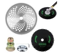 9" 20T Chainsaw Blade & 10" 80T Carbide Brush Cutter Blade - Professional Landscaping Saw Blade for Thick Weeds,Compatible with Stihl, Weed Eater(Adapter Kit Included)