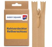 9" (23cm) Beige Invisible Zip - Concealed Nylon Closed-End