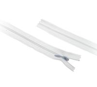 9"/ 23cm Concealed Invisible Closed End Zips White - per single zip