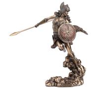 9.25" Norse Goddess Valkyrie Wielding Spear & Shield Statue Sculpture Valkyrja