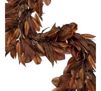 9.2ft Magnolia Leaf Garland Extra Long Brown Artificial Magnolia Garland Fall Decorations for Home Fireplace