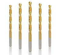 9/32" Titanium Drill Bits, HSS Metal Jobber Length Twist Drill Bits, 135° Split Point, Suitable for Drilling in Metal, Plastic, Wood, Pack of 5pcs, BECOLLO…