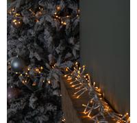 9.3m 720 LED Christmas Cluster String Lights with Timer in Vintage Gold on Clear Cable
