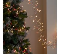 9.3m 720 LED ClusterBrights Christmas String Lights in Red & Warm White on Clear Cable