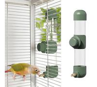 9.4 Fl Oz No Mess Bird Water Dispenser, Automatic Parrot Water Feeder with Spring Valve, Clear Cage Water Drinker for Parakeets Cockatiels Budgies Finch Lovebirds & Canary (Green, 7.4 fl oz (220ml))