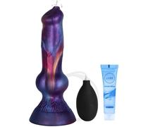 9.4 Inch Big Realistic Squirting Dog Silicone Dildo Sex Toys | with Big Knot,Anal G spot Dildo Ejaculating Sex Toy with Strong Suction Cup Adult Toy for Women Men Couples