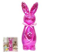 9.45" Easter Disco Rabbit Statue,Reflective Mirror Ball Bunny Ornament,Decorative Disco Rabbit Sculptures for Easter Centerpieces,Bunny Discos Ball Sculpture,for Wedding,Music Festival