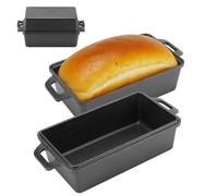9×5 Inch Cast Iron Loaf Pan with Lid | Bread Baking Pans | Even Heat Distribution for Homemade Bread, Cake, Meatloaf, 2 Piece Set