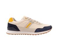 (9.5 UK, Beige/Navy) Kappa Mens Draydon Logo Suede Low Cut Trainers