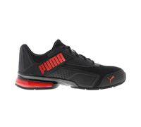 (9.5 UK, Black/Red) Puma Mens Leader Bold Leather Trainers