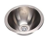 9.53" Round RV Sink - Compact Brushed Stainless Steel Kitchen Sink with Filter Drain for RVs Campers Tiny Homes - Space-Saving Durable & Easy to Clean Design