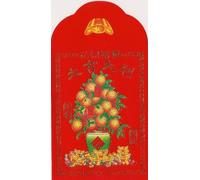 9.5cm Chinese RED Lucky Money ENVELOPES Pack of 20 (Orange Tree)