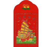 9.5cm Pack of 20 Chinese RED Lucky Money ENVELOPES (Boat)