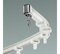 9.5ft Adjustable Aluminum Curtain Rod - Ultra-Thin Ceiling/Wall Mount for Shower, RV & Sliding Curtains, Flexible Design, 290cm Length, Easy Installation
