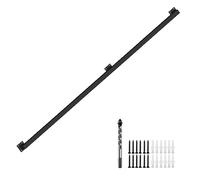 9.5FT Black Iron Heavy-Duty Industrial Pipe Railing - 500lbs Capacity Wall-Mounted Safety Solution for Indoor/Outdoor Stairs, Decks, Porches, Non-Slip & Rust-Resistant