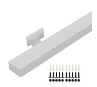 9.5ft Wall Mounted Railing Kit, Indoor/Outdoor White Base, Square Anodized Stainless Steel il, Strong, Sturdy, Easy Installation for Safety