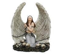 9.5In Gothic Angel Figurine With Chains & Skulls By Spiral Direct