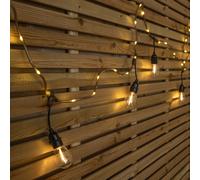 9.5m Set of 20 Connectable Festoon Drop Lights with LED Cable in Warm White
