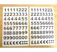9.5mm Black Sticky Numbers 0-9, Cut to Shape, Self Adhesive Sticky Vinyl Labels, Durable Plastic Stickers