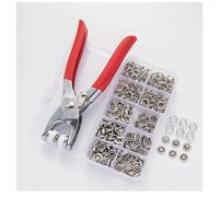 9.5mm Metal Snap Button Kit, 50 Sets with Pliers for Fabric and Clothing | No-Sew Silver Snap Button Kit, for Shirts, Clothing, DIY Crafts, Silver, Easy Press, with Storage Box