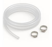 9.5mm x 12.5mm Clear Flexible PVC Tubing Food Grade Water Air Pipe Hose with 2 Hose Clamps 2 Metre (6.56 Ft)